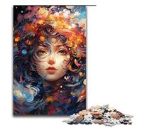 Puzzle per adulti da 1000 pezzi colorato raffigurante una bella ragazza in legno per giochi di famiglia regali di Natale e compleanno 1000 pezzi (75x50 cm)