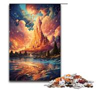 Puzzle per adulti da 1000 pezzi colorato tema psichedelico del Taj Mahal in India puzzle in legno (dimensioni 75x50 cm)