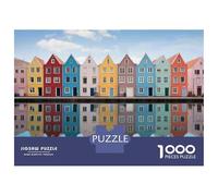 Puzzle Per Adulti Da 1000 Pezzi Colorful Houses Reflection Puzzle Per Adulti Giochi Rilassanti Vacanza A Casa Passatempo Per Compleanno, Natale 70x50cm/1000pcs