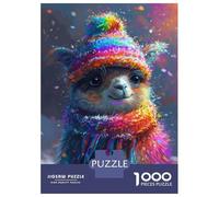 Puzzle Per Adulti Da 1000 Pezzi Colorful Llama Winter Hat Scarf Puzzle Giochi Rilassanti Decorazione Murale Difficile E Stimolante 70x50cm/1000pcs
