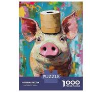 Puzzle Per Adulti Da 1000 Pezzi Colorful Pig with Roll Puzzle Per Adulti Giochi Rilassanti Difficili Ottimo Regalo Per I Giocatori 38x26cm/1000pcs