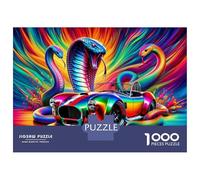Puzzle Per Adulti Da 1000 Pezzi Colorful Snake Art Print-1 Puzzle Per Adulti Gioco Pratico Difficile Difficile Regali Unici Per Compleanno E Natale 52x38cm/1000pcs