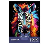 Puzzle Per Adulti Da 1000 Pezzi Colorful Zebra Art Print-2 Puzzle Giochi Rilassanti Sfida Difficile Riduzione Dello Stress Regali 52x38cm/1000pcs
