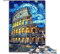 Puzzle per adulti da 1000 pezzi Colosseo romano di notte, attività per la casa per feste, compleanni e serate di giochi in famiglia, 50x75cm