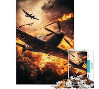Puzzle per adulti da 1000 pezzi combattimento aereo della Seconda Guerra Mondiale sfida educativa antistress giocattolo antistress per ragazzi dai 14 anni in su (38x26cm)