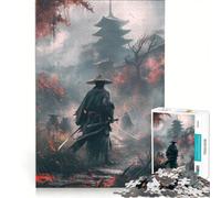 Puzzle per adulti da 1000 pezzi combattimento nel tempio dei samurai gioco rompicapo per divertimento in famiglia lista dei desideri con Babbo Natale 50x75cm