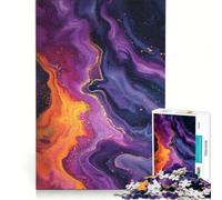 Puzzle per adulti da 1000 pezzi con acquerelli liquidi nei toni del viola e dell'arancione gioco rilassante attività divertenti da fare in casa per rafforzare l'amore tra le coppie 38x26cm