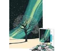 Puzzle per adulti da 1000 pezzi con albero e aurora boreale gioco rilassante sfida per l'intelligenza giocattolo avvincente regalo di compleanno per divertimento in famiglia (dimensioni 38x52cm)