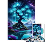 Puzzle per adulti da 1000 pezzi con albero luminoso in un mondo fantasy Gioco educativo giocattolo didattico regalo perfetto per tutta la famiglia (dimensioni 50x75cm)