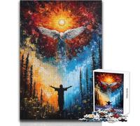 Puzzle per adulti da 1000 pezzi con ali d'angelo e sole, divertimento in famiglia e serata di giochi, ma anche un regalo divertente e umoristico, dimensioni 38x52cm