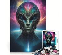 Puzzle per adulti da 1000 pezzi con alieni extraterrestri, gioco rilassante, difficile, lista dei desideri con Babbo Natale 38x52cm
