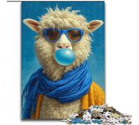 Puzzle per adulti da 1000 pezzi con alpaca che soffia bolle di sapone Puzzle in legno per adulti 50x75cm Perfetto per riunioni di famiglia, compleanni e feste