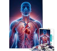 Puzzle per adulti da 1000 pezzi con anatomia del cuore umano antistress sfida impegnativa ideale come regalo per tutta la famiglia (dimensioni 38x52cm)