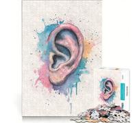 Puzzle per adulti da 1000 pezzi con anatomia dell'orecchio ad acquerello gioco pratico per le vacanze a casa ideale per passare il tempo e rafforzare l'amore di coppia 50x75cm