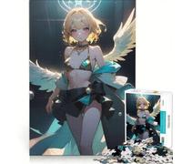 Puzzle per adulti da 1000 pezzi con angelo e ragazza anime, gioco rilassante, difficile, lista dei desideri con Babbo Natale 50x75cm