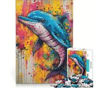 Puzzle per adulti da 1000 pezzi con animali che saltano e delfini, un gioco pratico, divertente e spiritoso, perfetto come idea regalo con Babbo Natale 50x75cm
