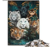 Puzzle per adulti da 1000 pezzi con animali della giungla Puzzle da 1000 pezzi per adulti Regalo perfetto per compleanni, feste, decorazioni per feste spaziali (dimensioni 50x75cm)