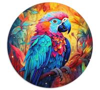 Puzzle per adulti da 1000 pezzi con animali, uccelli e pappagalli, puzzle rotondi in cartone, interazione familiare e sfida per l'intelligenza, sfida di attività per la famiglia (67,5x67,5 cm)