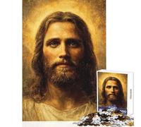 Puzzle per adulti da 1000 pezzi con antico ritratto di Gesù Cristo gioco impossibile educativo antistress per migliorare l'amore tra le coppie (50x75cm)