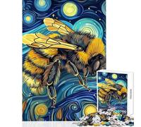 Puzzle per adulti da 1000 pezzi con ape in una notte stellata gioco rompicapo sfida impegnativa giocattolo educativo ideale come regalo per tutta la famiglia (38x26cm)