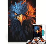 Puzzle per adulti da 1000 pezzi con aquila americana e fuoco dell'orgoglio, gioco pratico, ideale per passare il tempo durante le vacanze a casa e per rafforzare l'amore di coppia 38x26cm