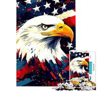 Puzzle per adulti da 1000 pezzi con aquila americana e soggetto patriottico Giocattolo educativo da 1000 pezzi taglio di precisione sfida stimolante divertimento per tutta la famiglia (38x52cm)
