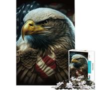 Puzzle per adulti da 1000 pezzi con aquila e bandiera americana gioco educativo e stimolante ideale per il relax e il miglioramento della memoria perfetto come regalo di compleanno (50x75cm)