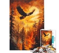 Puzzle per adulti da 1000 pezzi con aquila in volo sopra la foresta Gioco per famiglie ideale per trascorrere del tempo in casa per compleanni e Natale (dimensioni 50x75cm)