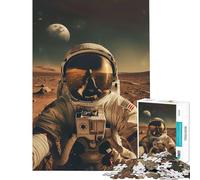 Puzzle per adulti da 1000 pezzi con astronauta che si fa un selfie su Marte gioco educativo e stimolante decorazione da parete regalo per compleanni (dimensioni 38x26cm)