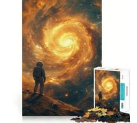 Puzzle per adulti da 1000 pezzi con astronauta e altro pianeta,dai bordi puliti,gioco cognitivo divertente,gioco lento,regalo festivo per il tempo libero (38x52cm)