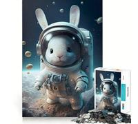 Puzzle per adulti da 1000 pezzi con astronauta e coniglio spaziale,disegno a taglio liscio,gioco di allenamento mentale,divertimento per il tempo libero,regalo di compleanno (50x75cm)