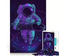 Puzzle per adulti da 1000 pezzi con astronauta e DJ nello spazio,disegno a taglio liscio,gioco per l'allenamento mentale,divertimento per il tempo libero,regalo di compleanno (38x52cm)