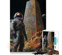 Puzzle per adulti da 1000 pezzi con astronauta e obelisco antico,con incastri lisci,divertente gioco cognitivo,gioco per il tempo libero,regalo di compleanno,stimolante per la mente (38x52cm)