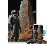 Puzzle per adulti da 1000 pezzi con astronauta e obelisco antico,gioco di assemblaggio,gioco di logica,divertente e rilassante,ideale per compleanni (38x26cm)