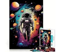 Puzzle per adulti da 1000 pezzi con astronauta e pianeti colorati,taglio di alta qualità,gioco divertente e stimolante per il tempo libero,regalo di Natale (50x75cm)