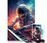 Puzzle per adulti da 1000 pezzi con astronauta e pianista,gioco di incastro,sfida mentale,divertimento e tranquillità,decorazione natalizia per la casa (38x26cm)