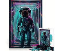 Puzzle per adulti da 1000 pezzi con astronauta e portale spaziale,disegno a intaglio liscio,gioco per allenare la mente,divertimento per il tempo libero,regalo di compleanno (50x75cm)