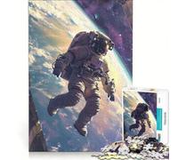 Puzzle per adulti da 1000 pezzi con astronauta e poster della Terra, gioco rompicapo, difficile, ideale come regalo per tutta la famiglia 50x75cm