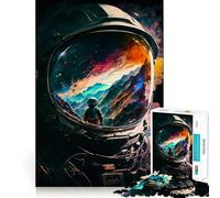 Puzzle per adulti da 1000 pezzi con astronauta e riflesso,taglio preciso,decorazione,gioco divertente,per il tempo libero,regalo di compleanno,hobby (50x75cm)