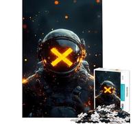 Puzzle per adulti da 1000 pezzi con astronauta e simbolo X gioco impossibile educativo sfida regalo di compleanno migliora la memoria (dimensioni 38x26cm)