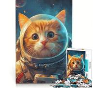 Puzzle per adulti da 1000 pezzi con astronauta e simpatico gatto dei cartoni animati, gioco per famiglie, analisi e logica, regalo per amici e parenti 38x26cm