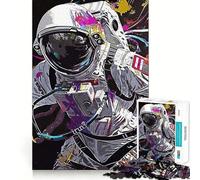 Puzzle per adulti da 1000 pezzi con astronauta e soggetto spaziale,da dipingere,a incastro preciso,per stimolare la mente e creare abilità,gioco gratuito,ambientazione natalizia (50x75cm)