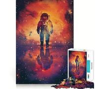 Puzzle per adulti da 1000 pezzi con astronauta,galassia e silhouette,taglio liscio,disegno artistico,gioco per allenare la mente,divertimento per il tempo libero,regalo di compleanno (38x52cm)