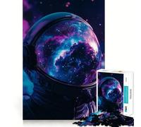 Puzzle per adulti da 1000 pezzi con astronauta,galassia,riflessi,bordi perfetti,divertente gioco per allenare la mente,momento di relax e divertimento,scena natalizia (38x52cm)