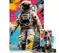 Puzzle per adulti da 1000 pezzi con astronauta,graffiti,design pulito e decorativo,sfida mentale,gioco rilassante,regalo di compleanno (38x26cm)