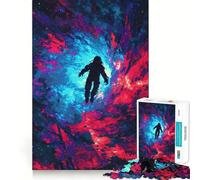 Puzzle per adulti da 1000 pezzi con astronauta in un vortice spaziale colorato,gioco a incastro preciso,stimolante per la mente,gioco gratuito,ambientazione natalizia (50x75cm)