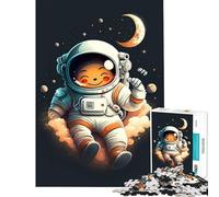 Puzzle per adulti da 1000 pezzi con astronauta nello spazio giocattolo educativo gioco per famiglie sfida impegnativa regalo di Babbo Natale segreto (dimensioni 38x26cm)