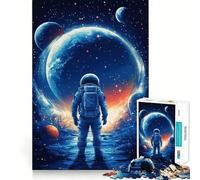 Puzzle per adulti da 1000 pezzi con astronauta nello spazio,taglio preciso,divertente gioco di logica,relax,divertimento,regalo di compleanno per stimolare la mente (50x75cm)