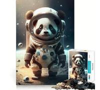 Puzzle per adulti da 1000 pezzi con astronauta,panda e orso nello spazio,gioco a incastro preciso,stimolante per la mente,gioco gratuito,scena natalizia (38x26cm)