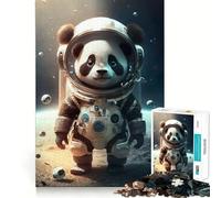 Puzzle per adulti da 1000 pezzi con astronauta,panda e orso nello spazio,gioco a incastro preciso,stimolante per la mente,gioco gratuito,scena natalizia (50x75cm)